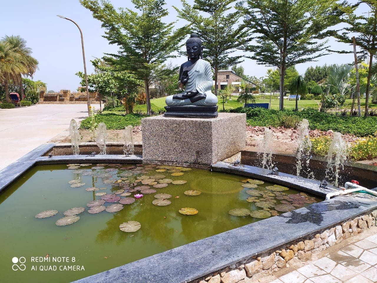 Peaceful Buddha statue in garden